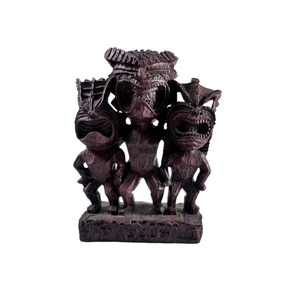 Vintage MCM Tiki Ku Warrior Gods Resin Figure - Picture 1 of 3